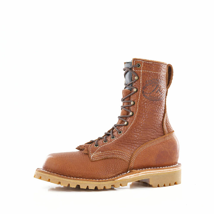 Side view of the OT Canyon Bison leather work boot on a white background
