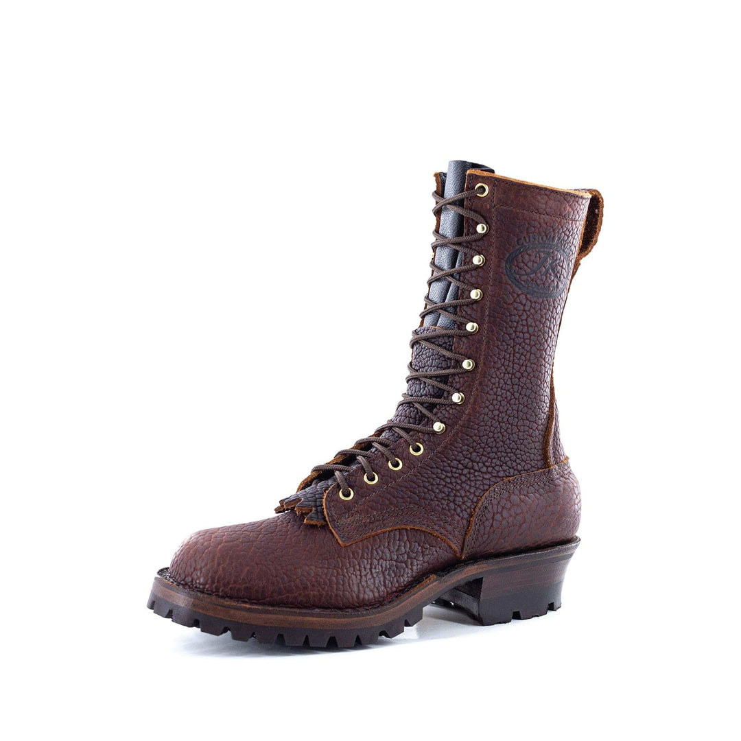Side view of the Superduty Bison leather work boot