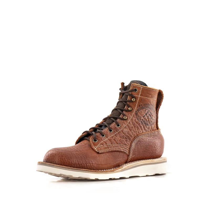 Side view of the Forefront Canyon Bison leather work boot on a white background