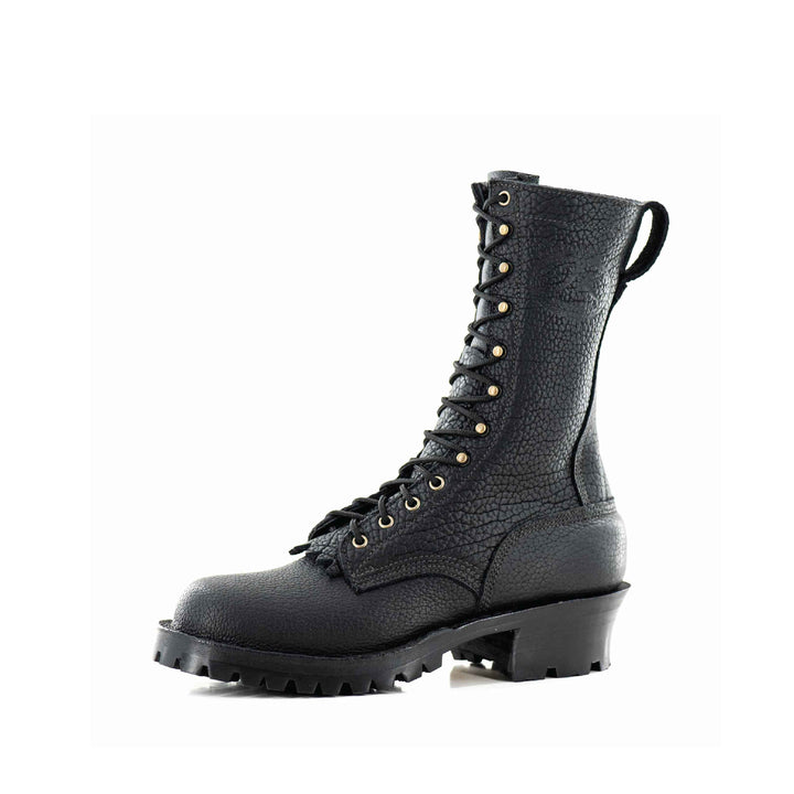 Side view of the Superduty Shadow Bison leather work boot