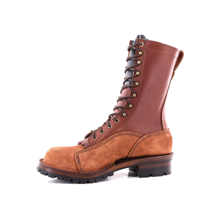 Left profile of the Redwood climber boot showing the premium stitching and design.