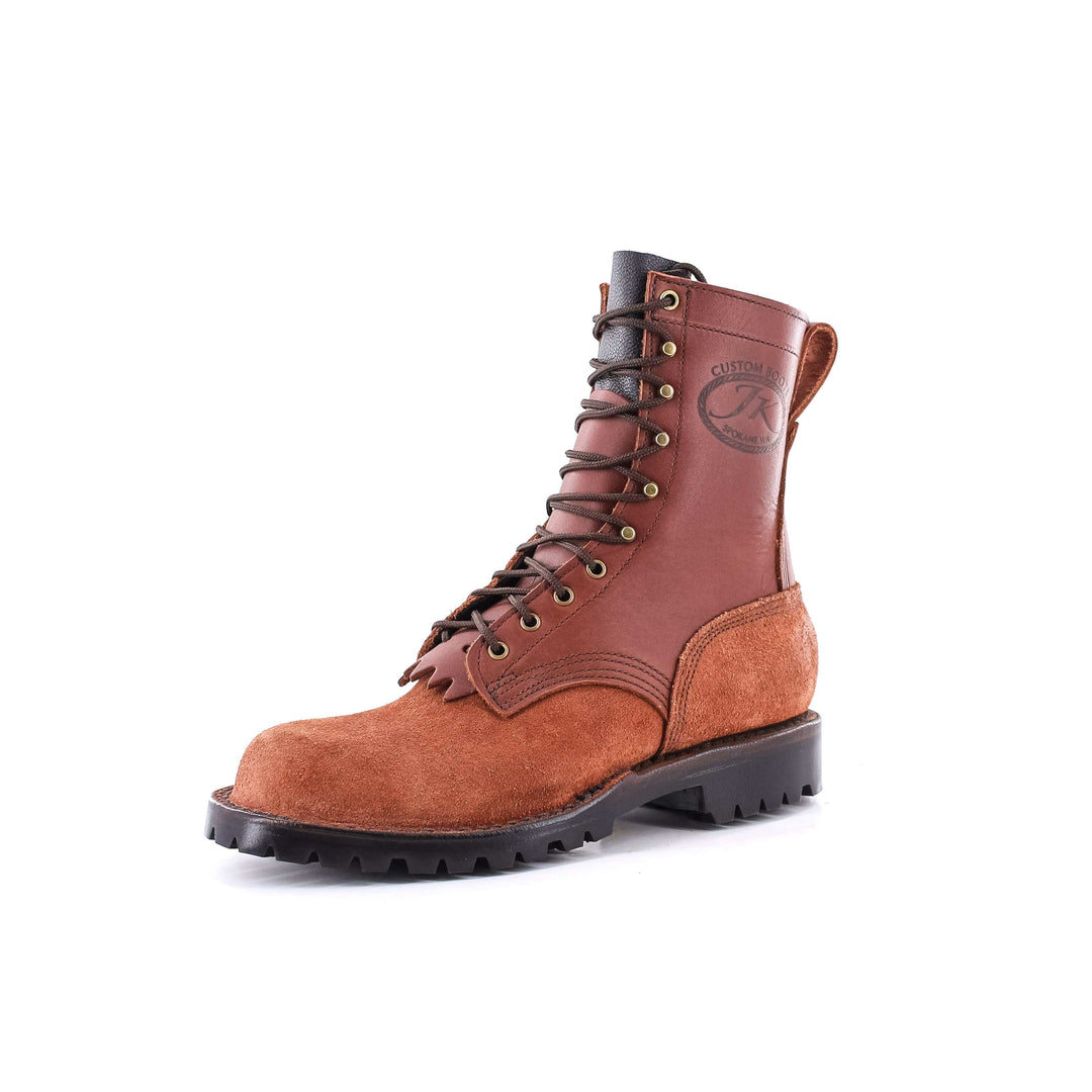 Side view of the OT Pro Redwood leather work boot on a white background