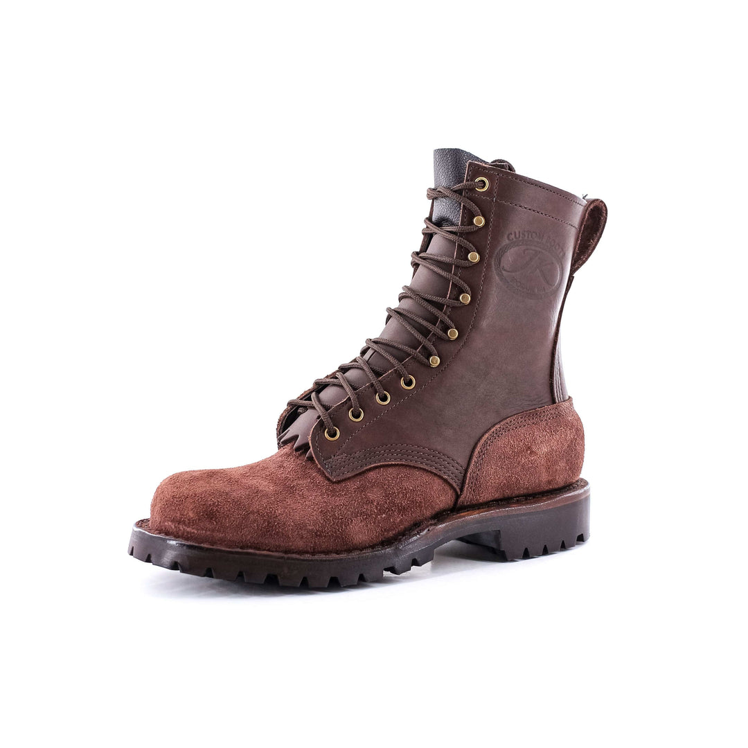 Side view of the OT Pro Brown leather work boot on a white background