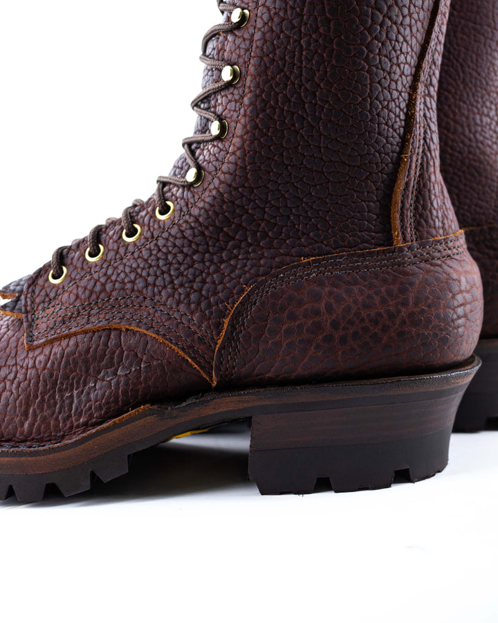 Side back view of Superduty Bison leather work boot
